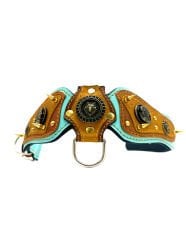 Wolf Figured Leather Luxury Spiked Dog Collar