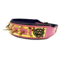 Fuschia ''Venus'' Spiked Leather Dog Collar