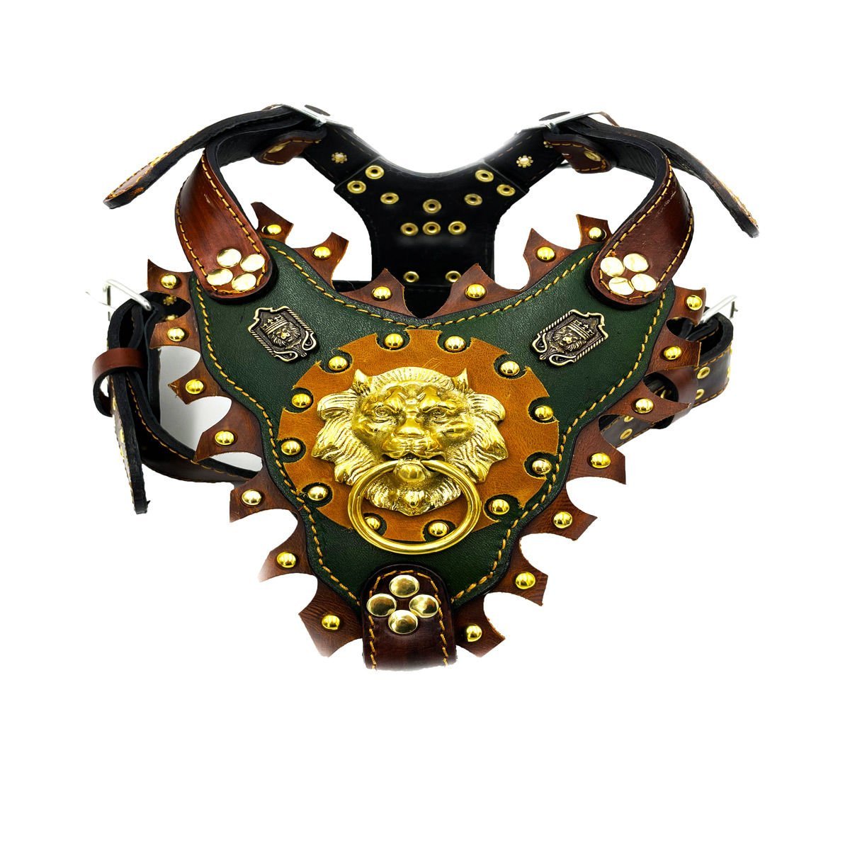Green Exclusive ''Nemean'' Leather Dog Harness