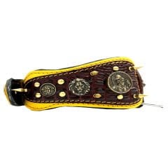 Crocodile Embossed Spiked Luxury Leather Dog Collar