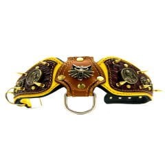 Crocodile Embossed Spiked Luxury Leather Dog Collar