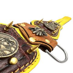 Crocodile Embossed Spiked Luxury Leather Dog Collar
