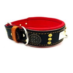 Black ''Diana'' Leather Dog Collar