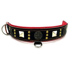 Black ''Diana'' Leather Dog Collar