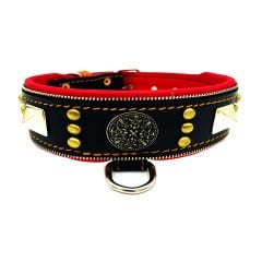 Black ''Diana'' Leather Dog Collar