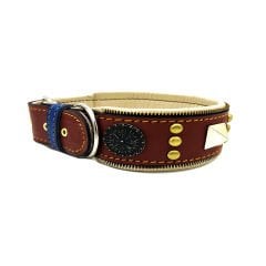 Brown ''Diana'' Leather Dog Collar