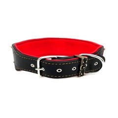 Red-Black ''Venom'' Leather Dog Collar