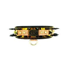 Brown ''Aphrodite'' Spiked Silvery Dog Collar
