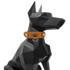 Brown ''Diana'' Reflected Leather Dog Collar