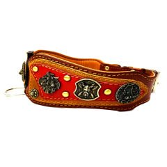 Brown The ''Viking'' Leather Dog Collar
