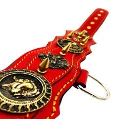 Red ''Fenrir'' Spiked Leather Dog Collar