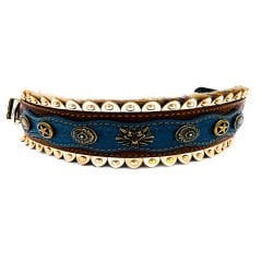 Blue ''Huge'' Wolf Head Dog Collar