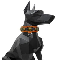 Brown ''Mars'' American Bully Leather Dog Collar