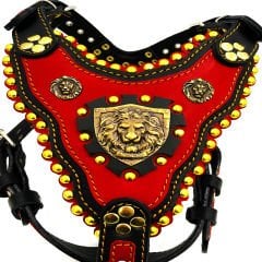 Red Exclusive ''Hercules'' Leather Dog Harness