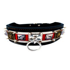 Black-Red ''Venom'' Dog Collar Dark Version
