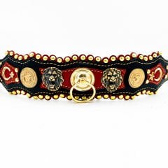 Star and Crescent ''Giant'' Leather Dog Collar