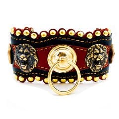 Star and Crescent ''Giant'' Leather Dog Collar