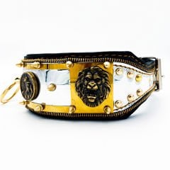 Yellow ''Evenstar'' Reflected Leather Dog Collar