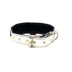 Red-White American Bully Leather Dog Collar