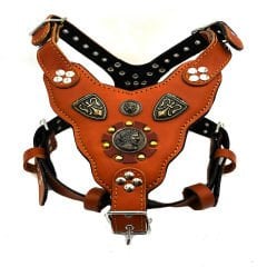 Light Brown ''Prometheus'' Leather Dog Harness