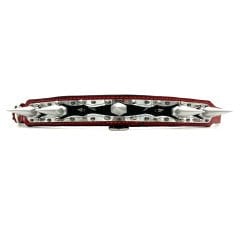 Black-Red Silver Tones Big Spiked Handmade Leather Dog Collar