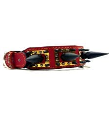 Red-Black Special Design Big Spiked Handmade Leather Dog Collar Necklace