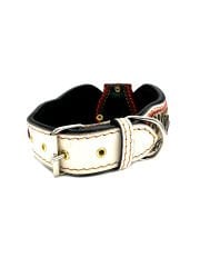 Wolf Figured Leather Luxury Dog Collar