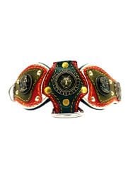 Wolf Figured Leather Luxury Dog Collar